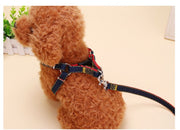 ハーネス リード 2点セット 犬用 猫用 小型犬 ペット用品 胴輪 散歩紐 リーシュ 無地 デニム シンプル 可愛い おしゃれ おでかけ 外出 お散歩グッズ ペットグッズ いぬ イヌ ねこ ネコ