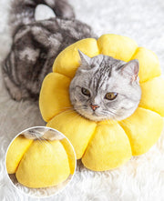 エリザベスカラー 猫 犬 ペット用品 術後ウェア 軽量 柔らかい ソフト クッション 布製 傷口保護 怪我 傷舐め防止 ひまわり