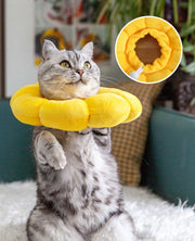 エリザベスカラー 猫 犬 ペット用品 術後ウェア 軽量 柔らかい ソフト クッション 布製 傷口保護 怪我 傷舐め防止 ひまわり