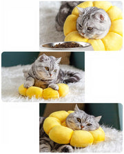 エリザベスカラー 猫 犬 ペット用品 術後ウェア 軽量 柔らかい ソフト クッション 布製 傷口保護 怪我 傷舐め防止 ひまわり