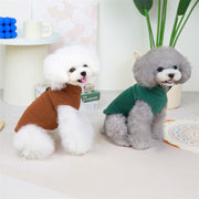 ペットウェア ドッグウェア ベスト いぬ イヌ 犬服 洋服 襟付き フリース Dカン プルオーバー 無地 単色 シンプル お散歩