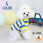 ドッグウェア ペットウェア トレーナー 犬服 猫服 小型犬 中型犬 袖付き ボーダー フリース ワッペン付き 秋 冬 お散歩 お出かけ かわいい おしゃれ カジュアル ピンク ブルー オレンジ グリーン 青 緑