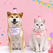 犬用スタイ 猫用スタイ 誕生日 帽子セット よだれかけ エプロン ドッグウェア キャットウェア チェック ペット用品 かわいい おしゃれ レース