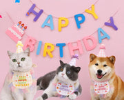 犬用スタイ 猫用スタイ 誕生日 帽子セット よだれかけ エプロン ドッグウェア キャットウェア チェック ペット用品 かわいい おしゃれ レース