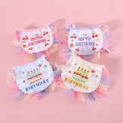 犬用スタイ 猫用スタイ 誕生日 帽子セット よだれかけ エプロン ドッグウェア キャットウェア チェック ペット用品 かわいい おしゃれ レース