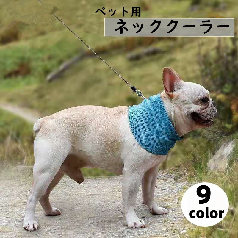 ペット用ネッククーラー 犬用クールバンダナ スカーフ ひんやり 冷感 涼しい 冷たい 熱中症対策 冷却 ペットグッズ ペット用品 イヌ 犬 無地 シンプル カラバリ豊富