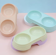 ペット用フードボウル ダブルボウル ペット 猫 犬 シンプル 2連タイプ ペット食器 ねこちゃん わんちゃん エサ入れ 餌皿 おしゃれ シンプル 無地 愛猫