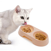 ペット用フードボウル ダブルボウル ペット 猫 犬 シンプル 2連タイプ ペット食器 ねこちゃん わんちゃん エサ入れ 餌皿 おしゃれ シンプル 無地 愛猫
