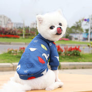 ドッグウェア 犬服 トレーナー 長袖 ペット 小型犬 猫 洋服 スウェット 厚手 裏起毛 防寒 暖かい 秋冬 プリント 可愛い