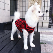 ペットウェア タンクトップ 犬 猫 ドッグ キャット 犬服 小型犬 中型犬 ペット用品 ペットグッズ ボーダー しましま 袖なし プルオーバー シンプル カジュアル かっこいい おしゃれ ヘビロテ お散歩 部屋着 抜け毛対策 赤 ピンク 橙