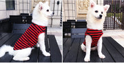 ペットウェア タンクトップ 犬 猫 ドッグ キャット 犬服 小型犬 中型犬 ペット用品 ペットグッズ ボーダー しましま 袖なし プルオーバー シンプル カジュアル かっこいい おしゃれ ヘビロテ お散歩 部屋着 抜け毛対策 赤 ピンク 橙