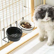 ペット用食器 猫 犬 ネコ イヌ 食器ボウル フードボウル ケージ掛け 単品 水入れ ウォーターボウル スタンド付き ケージ取り付け フード 食器 400ml ペット用品 ペットグッズ シンプル 陶器 エサ 餌 子猫 子犬 老猫 老犬 シンプル おしゃれ
