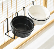 ペット用食器 猫 犬 ネコ イヌ 食器ボウル フードボウル ケージ掛け 単品 水入れ ウォーターボウル スタンド付き ケージ取り付け フード 食器 400ml ペット用品 ペットグッズ シンプル 陶器 エサ 餌 子猫 子犬 老猫 老犬 シンプル おしゃれ