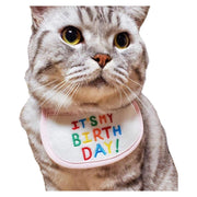 ペット用スタイ 猫用スタイ 犬用 キャットウェア よだれかけ ビブ 猫 犬 ネコ キャット イヌ ドッグ ペット用品 アルファベット 英文 誕生日 バースデー お祝い クリスマス 刺繍 パイピング 紐 かわいい コスプレ