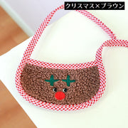 ペット用スタイ 猫用スタイ 犬用 キャットウェア よだれかけ ビブ 猫 犬 ネコ キャット イヌ ドッグ ペット用品 アルファベット 英文 誕生日 バースデー お祝い クリスマス 刺繍 パイピング 紐 かわいい コスプレ