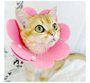 エリザベスカラー 猫用 ネコ 犬用 イヌ ペット用品 スナップボタン 保護 カット可能 サイズ調節可能 花形 フラワー 無地 単色 イエロー オレンジ ピンク かわいい おしゃれ 便利 キャット ドッグ