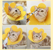 エリザベスカラー 猫用 ネコ 犬用 イヌ ペット用品 スナップボタン 保護 カット可能 サイズ調節可能 花形 フラワー 無地 単色 イエロー オレンジ ピンク かわいい おしゃれ 便利 キャット ドッグ