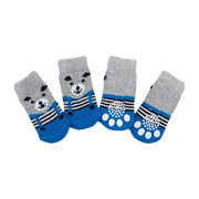 ペット用 靴下 くつ下 くつした ソックス 4個セット 犬 猫 ドッグ キャット 滑り止め付 可愛い かわいい お洒落 おしゃれ