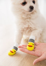 ペット用 靴下 くつ下 くつした ソックス 4個セット 犬 猫 ドッグ キャット 滑り止め付 可愛い かわいい お洒落 おしゃれ