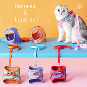 ハーネス リード セット ペット用品 猫 小型犬 中型犬 散歩 可愛い お洒落 メッシュ 通気性 胴輪 ベスト リボン チェック柄 サイズ調整 長さ調節可能 簡単装着 着脱簡単 胸当て 牽引ロープ お散歩紐 リーシュ 引きひも パイピング 光る アジャスター カジュアル かわいい おしゃれ ねこ ネコ キャット CAT いぬ イヌ ドッグ DOG お出かけ