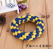 犬用 ロープトイ ペット用 リング型 ドーナツ型 おもちゃ 運動不足解消 ストレス発散 オモチャ 玩具 トーイ ロープ編み 紐 小型犬 中型犬 大型犬 カラフル 噛む くわえる ペット用品 ドッググッズ いぬ用 イヌ用 DOG dog