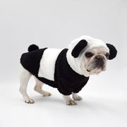 ペットウェア コスチューム コスプレ パンダ 犬用 ドッグウェア フレブル フレンチブルドッグ ボア もこもこ プルオーバー フード付き 耳付き 暖かい あったか ユニーク 可愛い かわいい お散歩 お出かけ 普段使い ペット服 犬の服