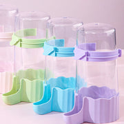 鳥用給水器 自動給水器 495ml ウォーターボトル 自動給餌器 フードボックス 2way ケージ用 水飲み器 餌やり 水入れ 固定 ペットグッズ ペット用品 クリア 透明 外付け 簡単 設置 シンプル