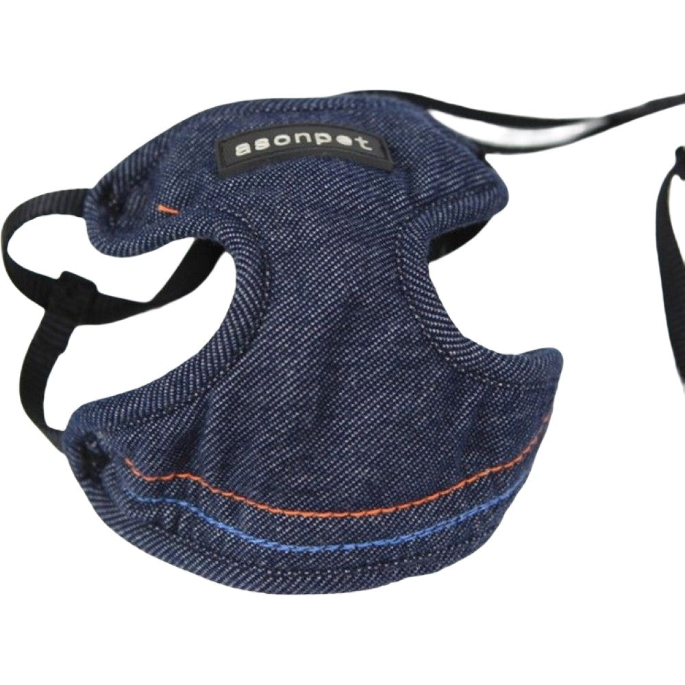 リード ハーネス 2点セット ペットグッズ ペット用品 犬用 小型犬 超小型犬 リーシュ 散歩紐 お散歩グッズ お出かけ 牽引紐 デニム ヒョウ柄 おしゃれ かわいい いぬ イヌ