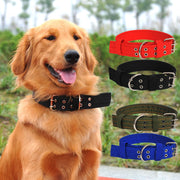 首輪 犬用 犬 犬の首輪 中型犬 大型犬 ペット用品 ペットグッズ 無地 散歩 お出かけ ブラック レッド ブルー アーミーグリーン シンプル