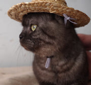 ペット用品 猫ハット 帽子 麦わら帽子 かぶりもの ネコ コスプレ CAT イヌ 犬 紫外線対策 ねこ おもちゃ 玩具 雑貨 グッズ 個性的 可愛い かわいい プレゼント