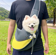 ペット用スリング キャリーバッグ メッシュ 犬用 猫用 ドッグ キャット 小型犬 抱っこ紐 斜め掛け ショルダー 通気性 スポーティー ハンズフリー カジュアル おしゃれ 通院 お出かけ お散歩 避難 いぬ ねこ