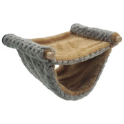 ハンモック 小動物用 ペット用品 ケージ用 吊り下げ 2段ベッド 取り付け簡単 寝床 遊び場 ハムスター ハリネズミ モルモット リス 防寒 ふかふか ふわふわ 可愛い シンプル 青 ブラウン