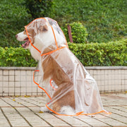 犬用レインコート レインポンチョ ポンチョ型 ドッグウェア 中型犬 大型犬 雨具 カッパ レインウェア スケルトン 透明 フード付き パーカー 帽子付き 犬服 ペット服 梅雨 雨対策 お散歩 雨除け イヌ ドッグ DOG