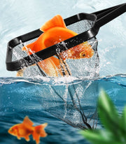 フィッシュネット 観賞魚用ネット すくい網 ペット用品 アクアリウム 水槽 掃除 ゴミ取り 水替え 四角形 黒 お手入れ メンテナンス 金魚 熱帯魚 中号 大号