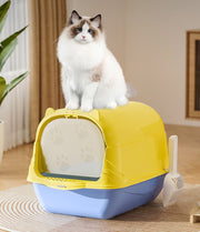 猫用トイレ ネコ 猫トイレ 本体 キャット スコップ付き 扉付き 飛散防止 ふた付き ドーム型 フルカバー かわいい おしゃれ ペットグッズ ペット用品 ネコ用