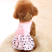 ペットウェア ワンピース 犬服 猫服 犬用ウェア ドッグウェア 星柄 レース フリル リボン 可愛い おしゃれ お散歩 記念写真 インスタ映え ギフト プレゼント ワンちゃん ネコちゃん イヌ ネコ キャット ドッグ