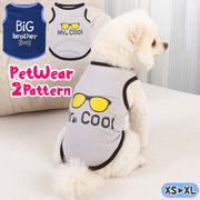 ペットウェア タンクトップ 犬 猫 ドッグ キャット 犬服 小型犬 中型犬 ペット用品 ペットグッズ 文字入り プリント入り メガネ サングラス 袖なし プルオーバー シンプル カジュアル かっこいい おしゃれ ヘビロテ お散歩 部屋着 抜け毛対策 灰