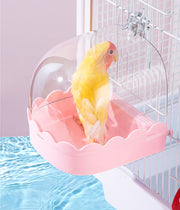 バードバス 水浴びケース 鳥用 ペット用品 お風呂 クリア 外付け 小鳥 インコ 文鳥 飼育グッズ 簡単 取り付け 便利 かわいい