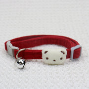 猫用首輪 ネコ 猫 ペット用品 鈴付き バックル サイズ調整可能 コーデュロイ クマ 熊 カジュアル お洒落 可愛い ペットグッズ