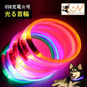 首輪 犬用 猫用 LEDライト 光る 迷い防止 散歩 夜間安全 かっこいい 可愛い おしゃれ プレゼント ペット用品 キャット用品 USB充電 リチウム