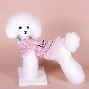 ペットウェア ワンピース ドッグウェア 犬服 ペット用 犬用 猫用 ペット用品 ペットグッズ 襟付き レース フリル 蝶モチーフ バタフライ 可愛い おしゃれ お散歩 お出かけ