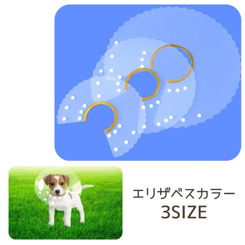 エリザベスカラー ペット用 犬 猫 イヌ ネコ 術後 術後ウェア クリア 舐め防止 シンプル 定番 傷舐め 傷口 ひっかき 防止 ケア ペットグッズ