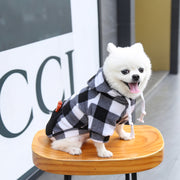 ペットウェア パーカー ドッグウェア キャットウェア 犬服 猫服 洋服 袖あり プルオーバー ポケット付き ファスナー チェック柄 格子柄 カジュアル 秋冬 あったか 暖かい おしゃれ かわいい お散歩 お出かけ 普段使い 犬用 猫用 ペット服 犬の服 猫の服