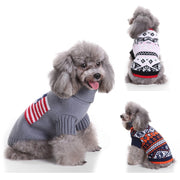 ドッグウェア ペットウェア セーター ニット 犬の服 犬服 洋服 ペット用品 小型犬 袖あり タートルネック アメリカ国旗 アーガイル 雪の結晶 お散歩 お出かけ おしゃれ かわいい いぬ 猫の服 キャットウェア ねこ