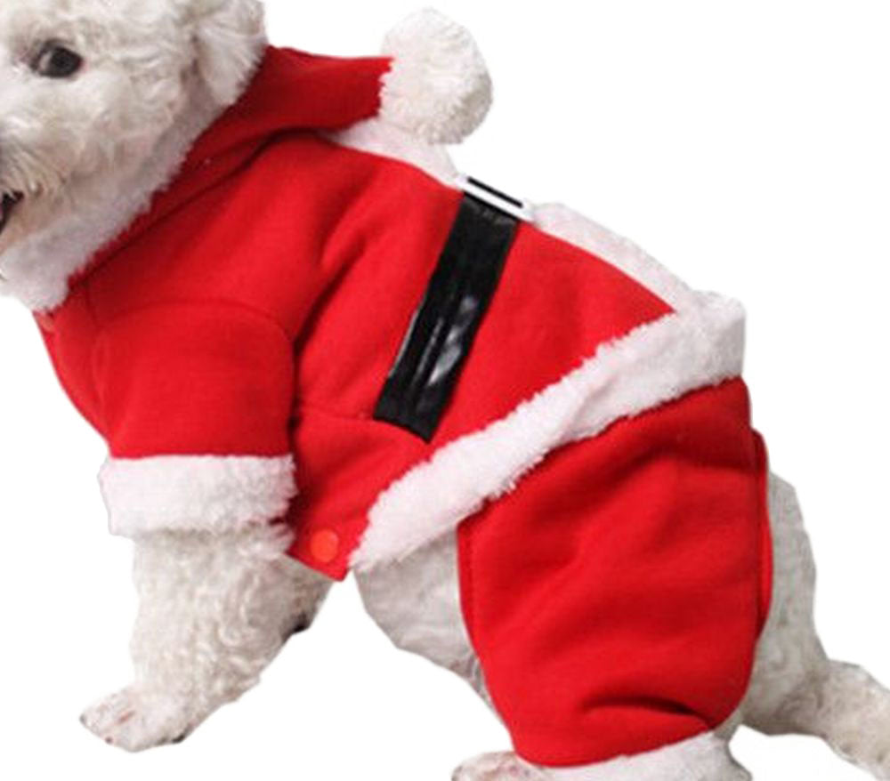 ペット用 犬用 洋服 つなぎ ロンパース パーカー サンタクロース コスプレ なりきり フード付き ポンポン ドッグウェア ドッグウエア コスチューム クリスマス 衣装 仮装 変装 変身 超小型犬 小型犬 中型犬 犬の服 イヌ用 いぬ用 猫用 ネコ用 ねこ用 ぽんぽん ボンボン ぼんぼん サンタさん