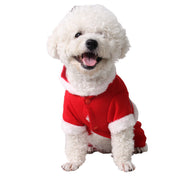 ペット用 犬用 洋服 つなぎ ロンパース パーカー サンタクロース コスプレ なりきり フード付き ポンポン ドッグウェア ドッグウエア コスチューム クリスマス 衣装 仮装 変装 変身 超小型犬 小型犬 中型犬 犬の服 イヌ用 いぬ用 猫用 ネコ用 ねこ用 ぽんぽん ボンボン ぼんぼん サンタさん