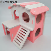 小動物用ハウス ハムスターハウス ハムスターの家 ペット用品 遊び場 小屋 プレイハウス ロフト 寝床 おうち かわいい おしゃれ