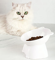 フードボウル ペット用 猫用 犬用 餌皿 食べやすい エサ皿 食器 傾斜 斜め 背の高いボウル 高さがある プラスチック かわいい おしゃれ 猫型 ネコ型