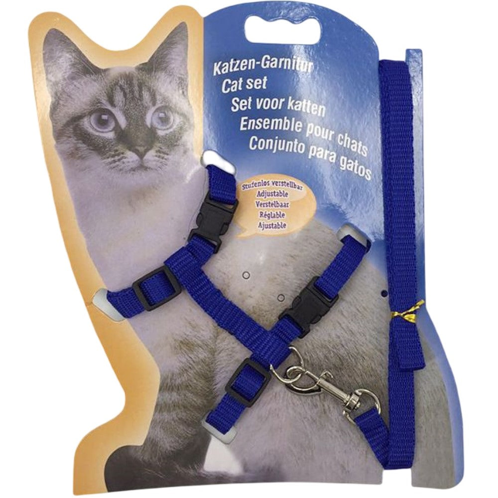 リード ハーネス 2点セット 猫用 ペットグッズ ペット用品 ブルー バリエーション画像