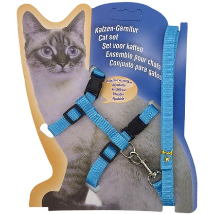 リード ハーネス 2点セット 猫用 ペットグッズ ペット用品 ライトブルー バリエーション画像
